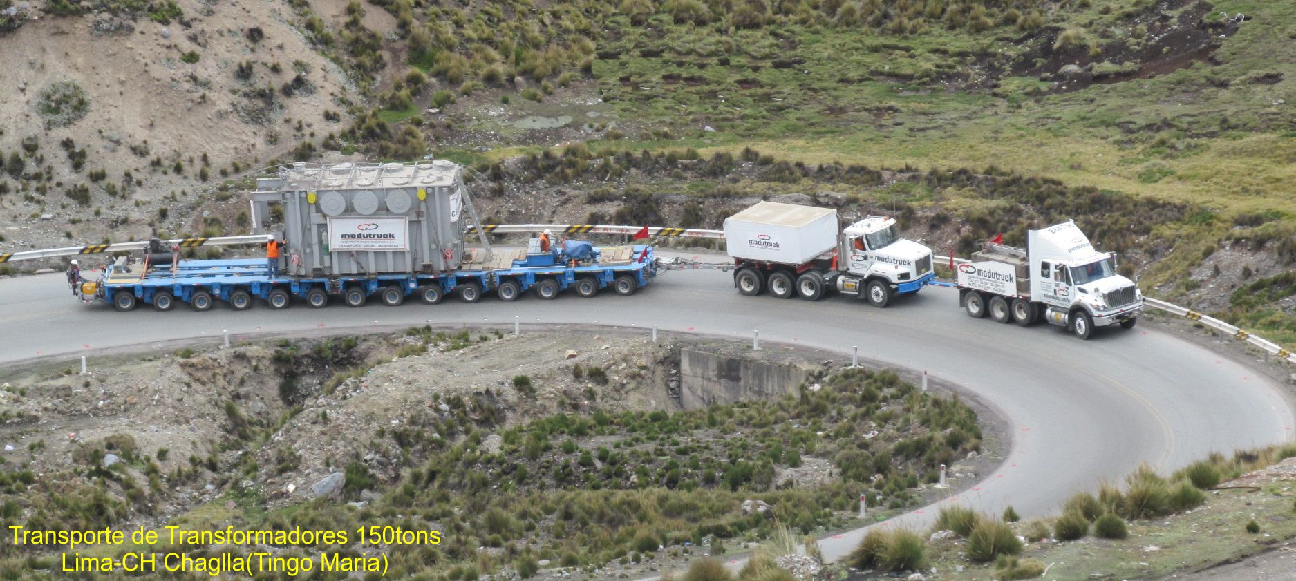 Transporte de transformadores 150tons. al Proyecto CH Chaglla